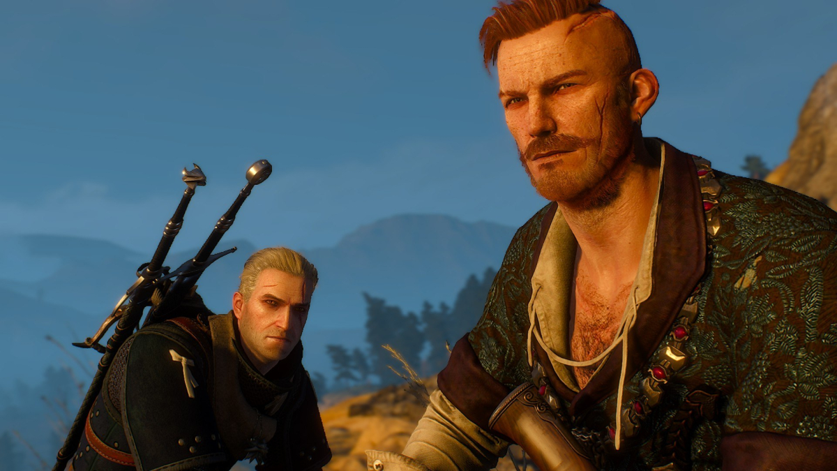 Geralt seated with Olgierd